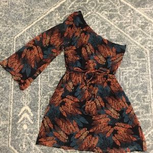 One Shoulder Feather Dress